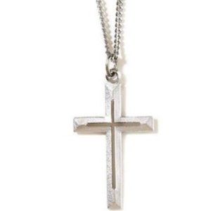 Cross on Cross, Silver Necklace - NWT